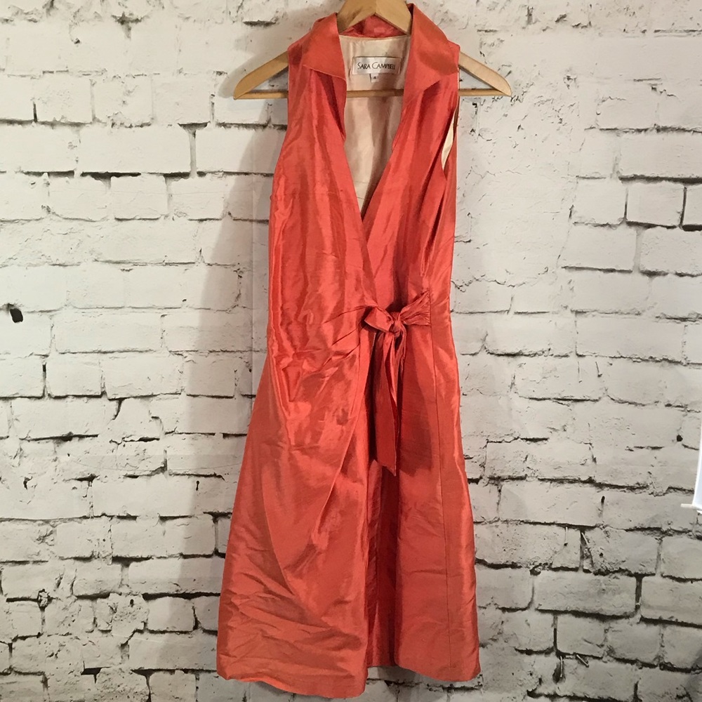 Sarah Campbell | silk wrap dress | Sz 4